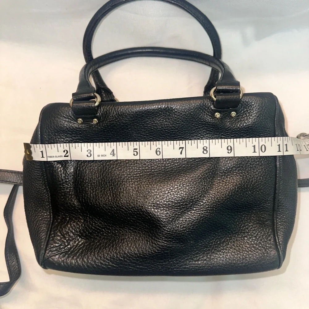 Kate Spade Pebbled Black Leather Satchel with Removal Strap - Picture 5 of 9